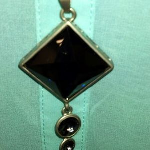 3-8-12 beautiful smokey stones on Silverstone snake chain worn once